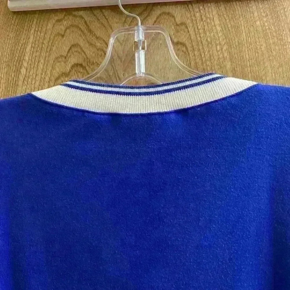 Vintage Marina Club Shirt Nautical Size Large Blue/White With Embroidered Patch - Picture 9 of 9